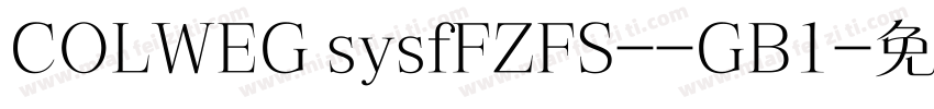 COLWEG sysfFZFS--GB1字体转换